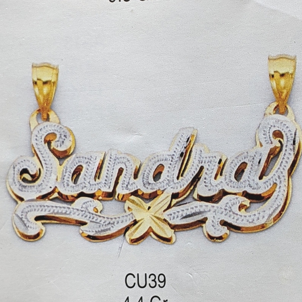 Name plate of gold 10k or 14k or sterling silver